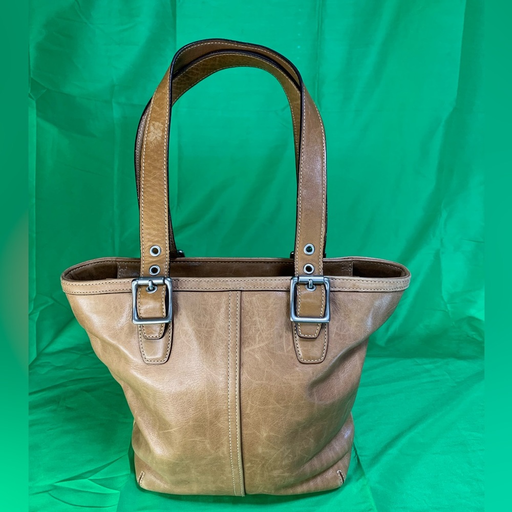 Vintage Coach Hampton Large Leather Carryall Tote Bag Purse Camel Tan 9572